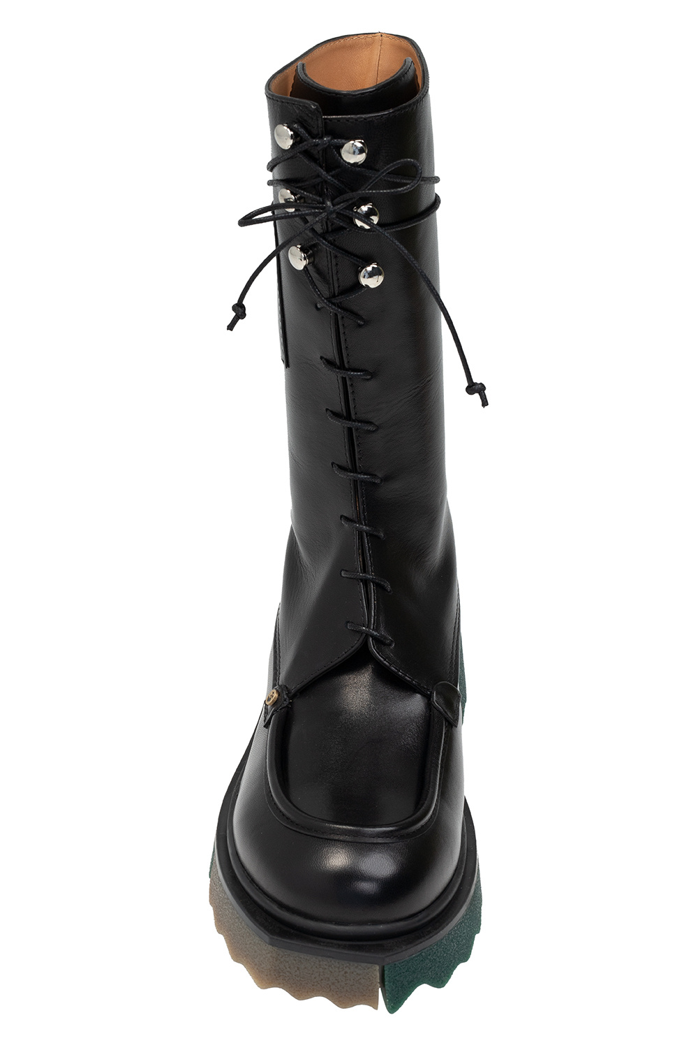 topshop apis chunky lace up boot in off white